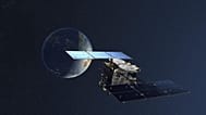 Hayabusa 2 ve Dünya'yı resmeden bir çizim.