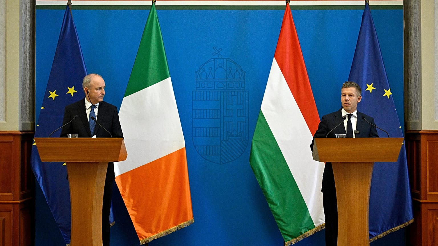 Magyar Péter miniszterelnök és Micheál Martin ír miniszterelnök 2026. június 4-én Budapesten