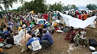 Internally displaced people (IDPs) fleeing fighting in Congo's South Kivu province arrive in Cibitoke, 11 December, 2025