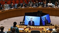 UN-Sicherheitsrat, UN-Hauptgebäude in New York, USA, 14. April 2026