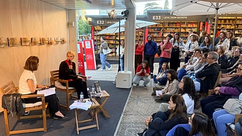 Tânia Ganho and Siri Hustvedt at the launch of 'Fantasmas'