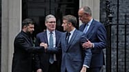 Ukrainian President Volodymyr Zelenskyy with Keir Starmer, Emmanuel Macron and Friedrich Merz in London, 8 December, 2025