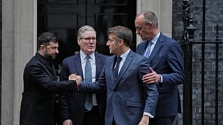 Ukrainian President Volodymyr Zelenskyy with Keir Starmer, Emmanuel Macron and Friedrich Merz in London, 8 December, 2025