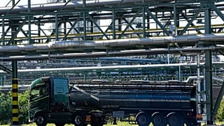 FILE. German specialty chemicals company Evonik Industries produces at its location at the Marl Chemical Park in Marl, Germany, Sept. 2023