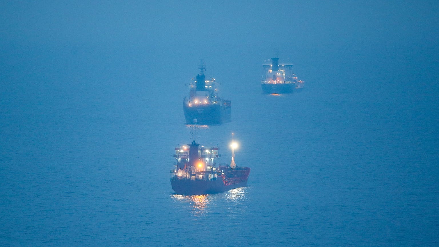 FILE: Tanker ships are anchored at the Black Sea near the Bosphorus Strait in Istanbul, 15 December 2022