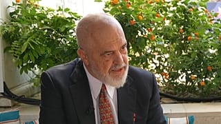 Albania's Prime Minister Edi Rama in an interview with Euronews