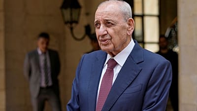 رئيس البرلمان اللبناني نبيه بري يستقبل رئيس قبرص نيكوس خريستودوليدس في بيروت، لبنان، يوم الاثنين 8 أبريل 2024.