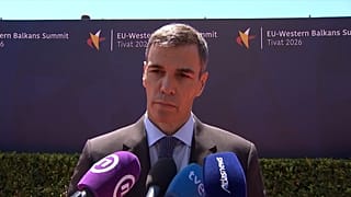 Sánchez comparece ante los medios en una cumbre de los Balcanes Occidentales en Tivat, Montenegro, el 5 de junio de 2026