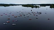 Lake procession in Seehausen am Staffelsee in Bavaria to celebrate the Catholic feast of Corpus Christi