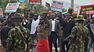People protest demanding government to rescue the school children that were recently kidnapped in various part of the country, on the street of Abuja, Nigeria. Thursday, June 