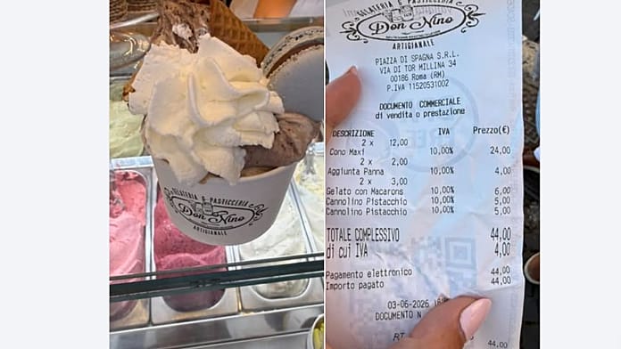 American tourists pay 44 euros for two ice creams in Rome’s centre American tourists pay 44 euros for two ice creams in Rome’s centre