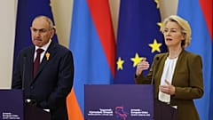 Armenia's Prime Minister Nikol Pashinyan and European Commission President Ursula von der Leyen at the Presidential Palace in Yerevan, Armenia 5 May 2026. 