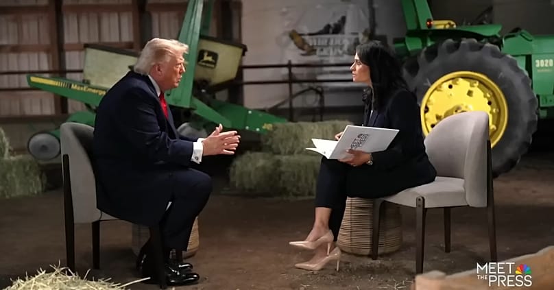 Screenshot of US President Donald Trump appearing on NBC's Meet the Press, 5 June, 2026
