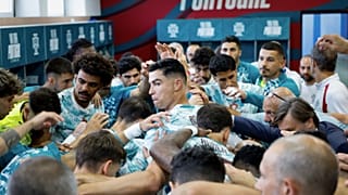 Cristiano Ronaldo e o restante grupo da seleção nacional