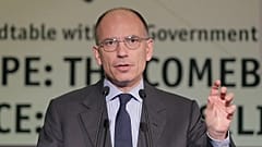 Der frühere italienische Ministerpräsident Enrico Letta spricht am 14. Mai 2015 auf einer Wirtschaftskonferenz in Athen.