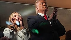 President Donald Trump attends an NBA Finals playoff basketball game between the New York Knicks and the San Antonio Spurs at Madison Square Garden in New York.