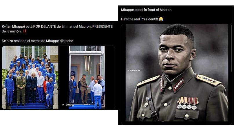 Mbappe’yi Fransa’nın lideri olarak tasvir eden internet şakaları