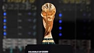 The World Cup trophy is shown during the opening ceremony of the International Broadcast Centre in Dallas, 1 June, 2026