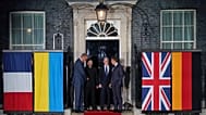 Le chancelier allemand, Friedrich Merz, le président ukrainien, Volodymyr Zelensky, le Premier ministre britannique, Keir Starmer, et le président français, Emmanuel Macron