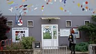 The middle school attended by missing 11-year-old Lyhanna is seen in Fleurance, southwestern France, Friday, June 5