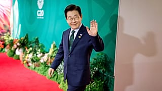 South Korea's President Lee Jae Myung arrives for the second day of the G20 Leaders' Summit, in Johannesburg, South Africa, Sunday, Nov. 23, 2025