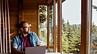 Illustrative photo of man working from home