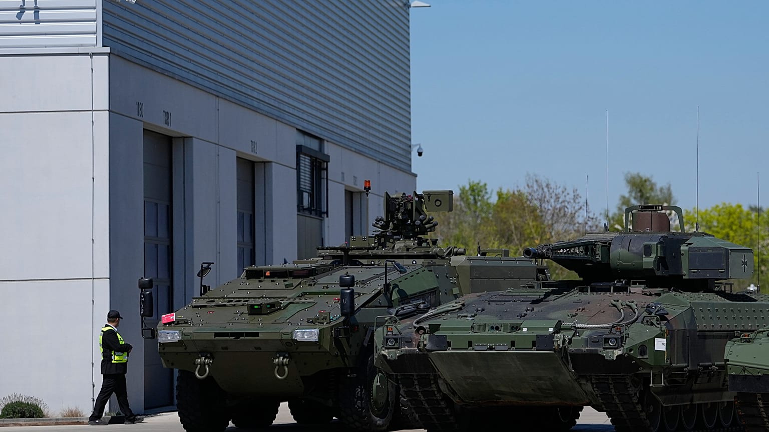 The opening of a new production line production line of Boxer 8x8 wheeled armoured personnel carrier produced by pan-European defense company KNDS in Munich, Germany.