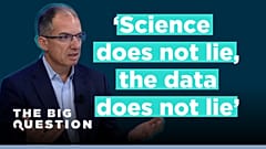 Stéphane Bancel, dyrektor generalny Moderny, w programie „The Big Question”.
