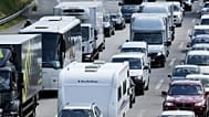Traffic on highway 7 near Hamburg, Germany. 