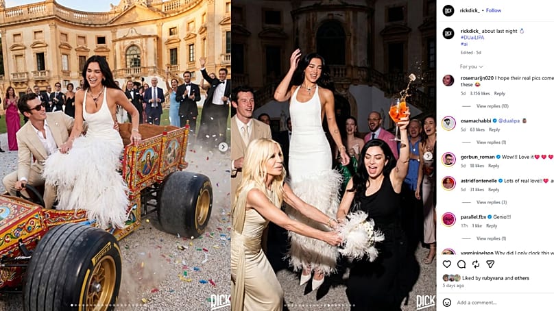 Photographs of Dua Lipa and Callum Turner that went viral online were originally created by artist Rick Dick. 