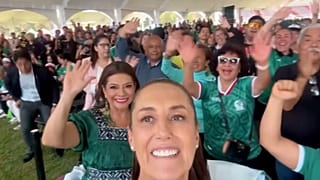 Sheinbaum joins fan zone at Mexico City's main square for World Cup opening match