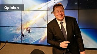 Elon Musk, founder, CEO and chief engineer/designer of SpaceX, during a press conference following a test flight of SpaceX's Falcon 9 rocket at Cape Canaveral