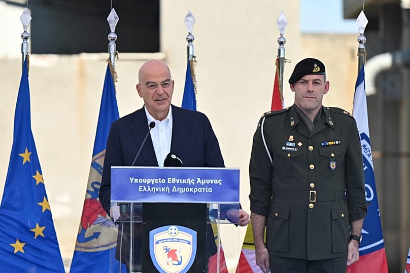 Ο Νίκος Δένδιας κατά τον χαιρετσιμό του στο νέο Εργοστάσιο Κατασκευής Μη Επανδρωμένων Συστημάτων