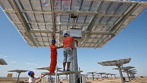 Chinese companies are global leaders in clean technologies like solar panels.