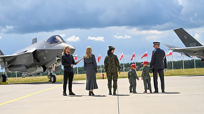 Symboliczny chrzest samolotów myśliwskich F-35.