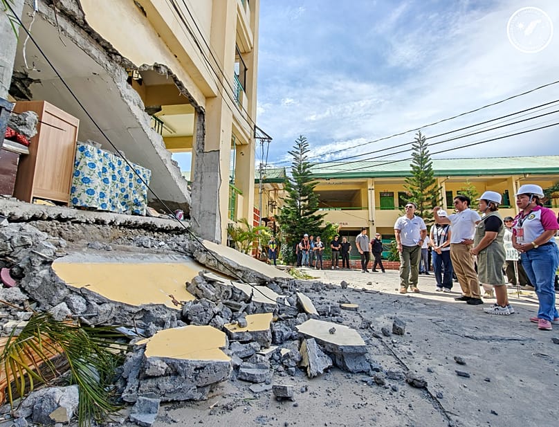 Philippine President Ferdinand Marcos Jr. during his visit at an earthquake damaged school in General Santos, 10 June, 2026