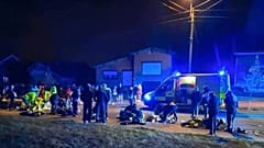Место автомобильной аварии в Ла-Лувьере, 20 марта 2022 года