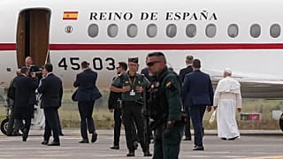 Pope Leo XIV boards a Spanish royal Falcon aircraft in Tenerife, 12 June, 2026
