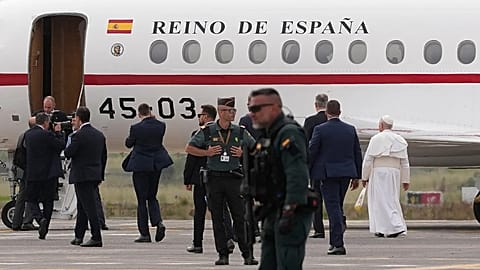Pope returns to Rome on plane offered by Spanish king after technical glitch, Vatican says