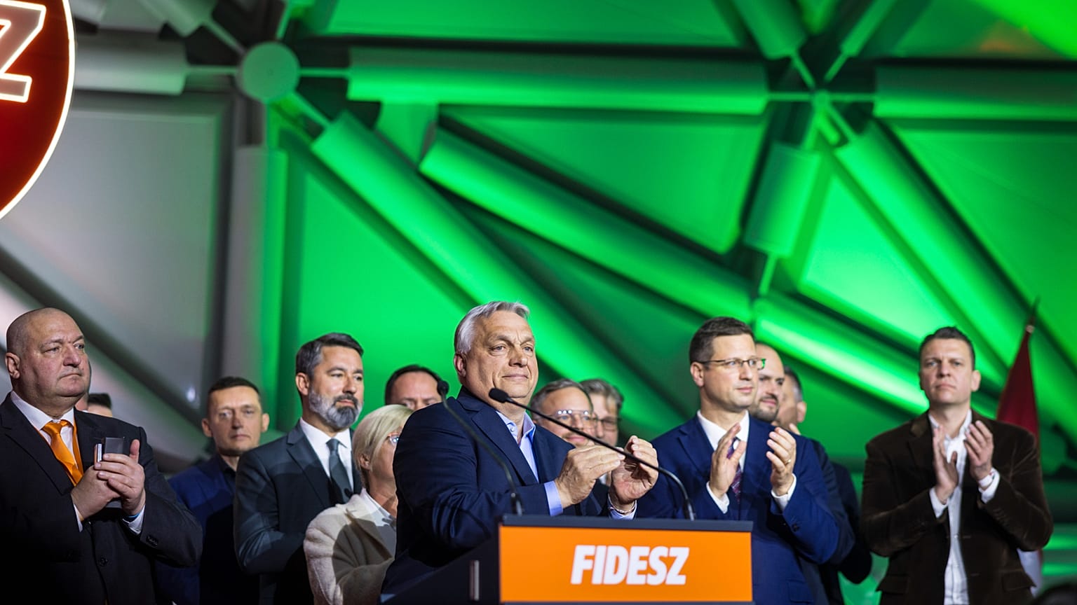  A Fidesz-KDNP eredményvárója a Bálnában 2026. április 12-én.