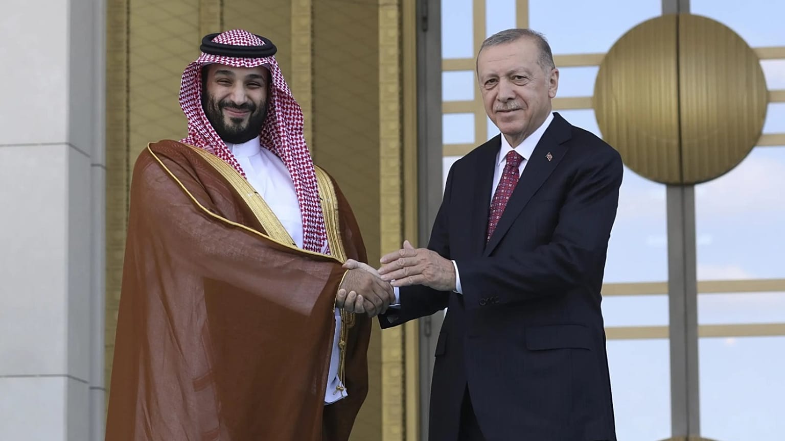 Cumhurbaşkanı Recep Tayyip Erdoğan ve Suudi Veliaht Prens Muhammed Bin Selman, Ankara'da, 2022.