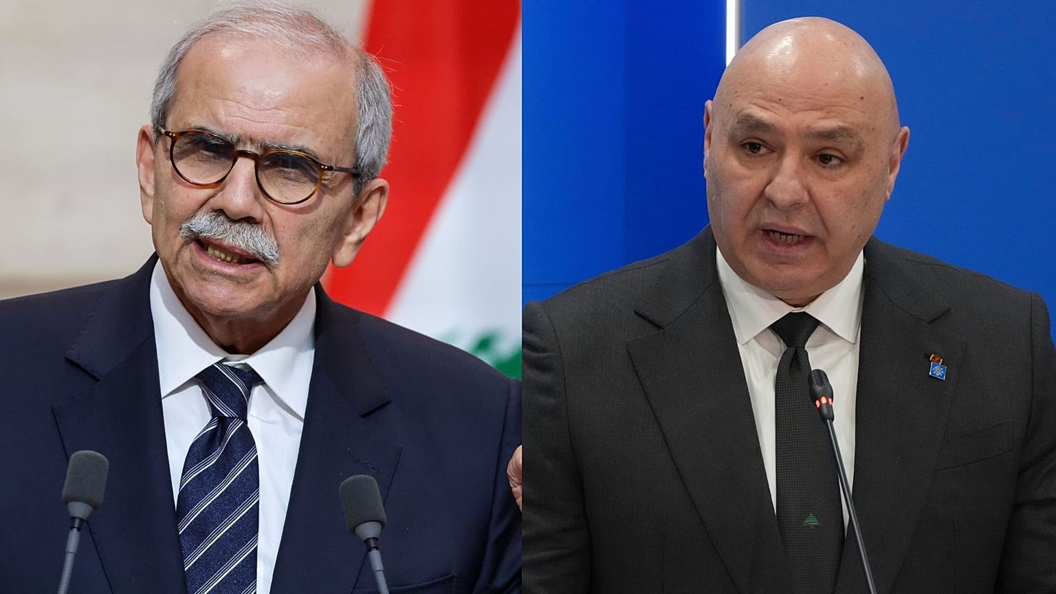 الرئيس اللبناني جوزيف عون (يمينا) ورئيس الوزراء نواف سلام (يسارا)