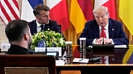 Τραμπ, Ζελένσκι, Μακρόν κατά τη διάρκεια συνάντησης στην Ουάσινγκτον το 2025