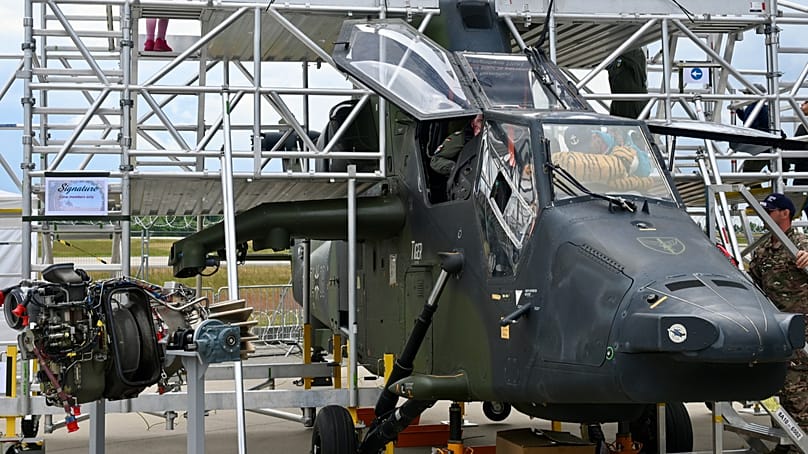 Ein NH90 Sea Lion-Hubschrauber auf der ILA 2026, 13.06.2026