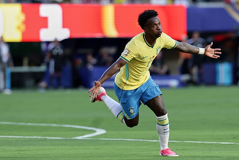 Vinicius Jr. gólöröme a brazil-marokkói mérkőzésen 2026. június 13-án