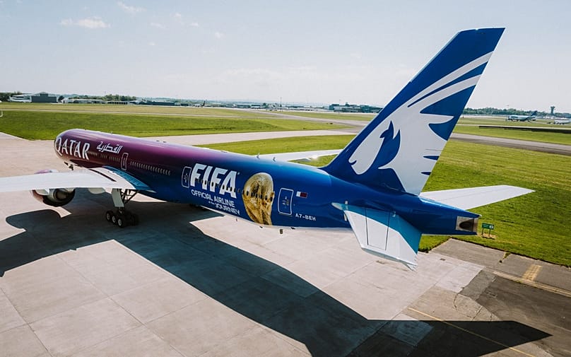 Qatar Airways has unveiled both special livery and cabin dressing to mark the occasion, and the livery will continue to fly long after the tournament's end