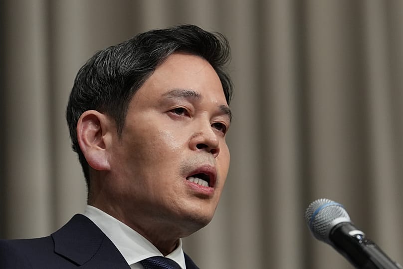 Chung Yong-jin, chairman of Shinsegae Group, which owns a 67.5% stake in Starbucks Korea, speaks in Seoul, 26 May, 2026