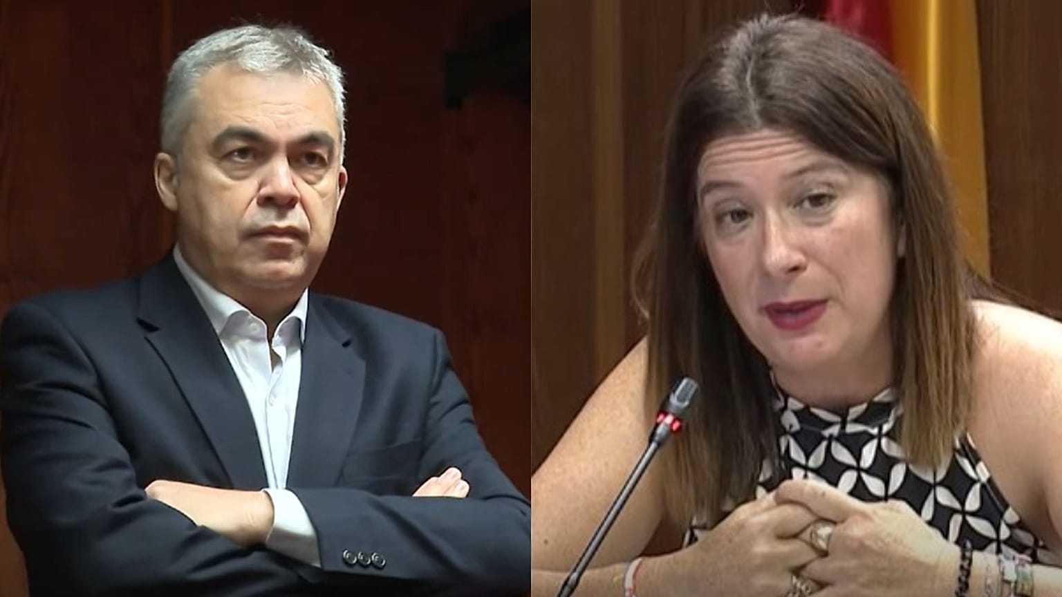 Santos Cerdán ante su comparecencia en los juzgados de Plaza Castilla y Leire Díez en el Senado