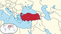 Dünya haritası üzerinde Türkiye.