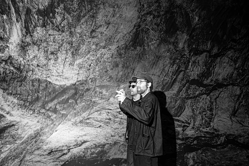 JR and Thomas Bangalter in La Caverne du Pont Neuf, Paris June 2026